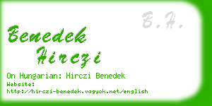 benedek hirczi business card